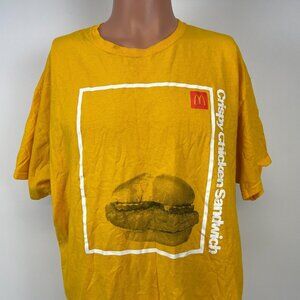 McDonalds Crispy Chicken Sandwich Promo T Shirt Mens Size XL Gold Fast Food